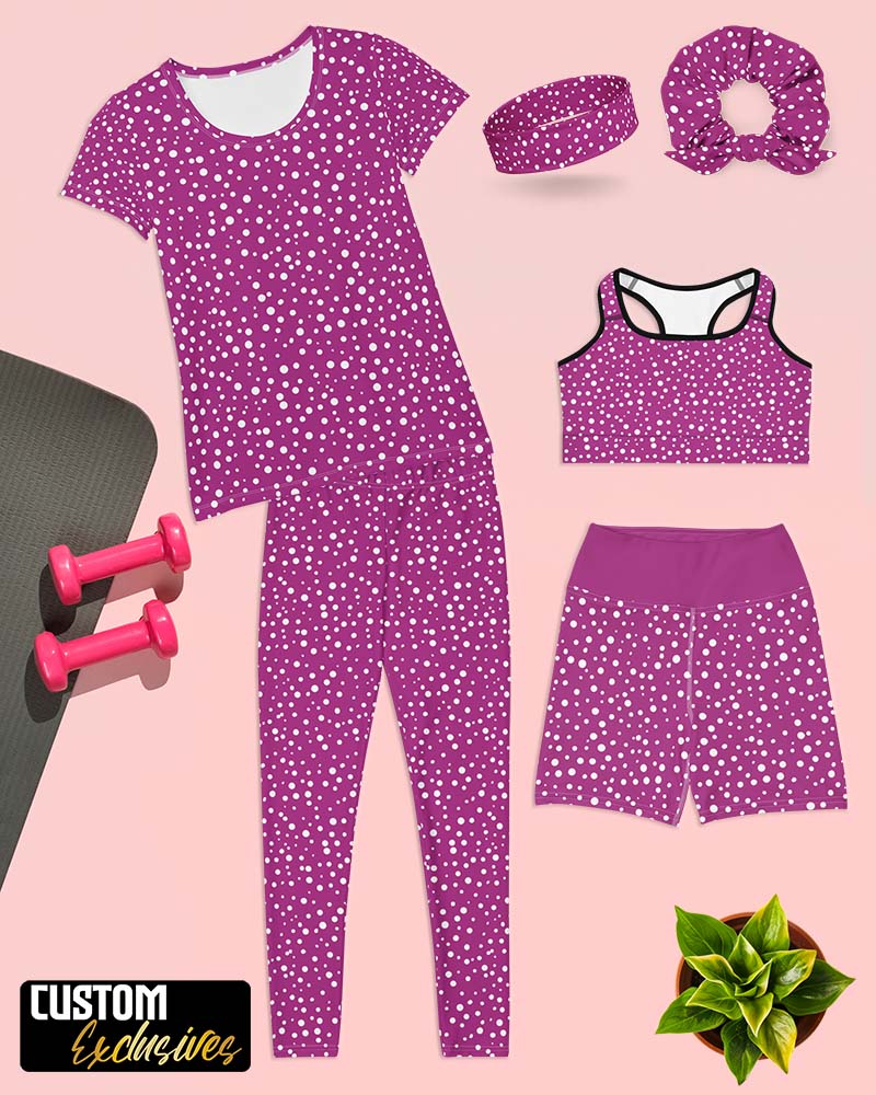 Mix & Match Sets - Women's Exclusive Mini White Polka Dot on Purple