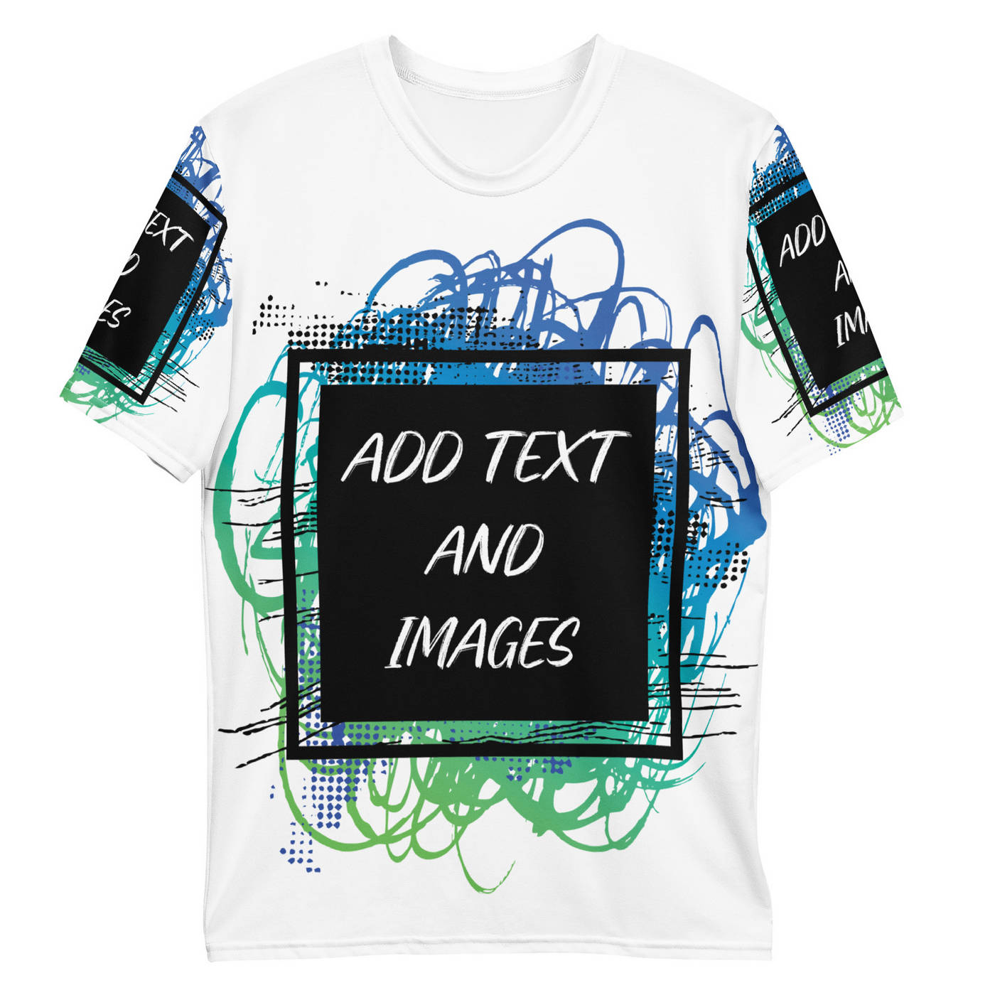 Men's Crew Neck T-Shirt (All-Over Print) (White Stitch) - Design Your Own