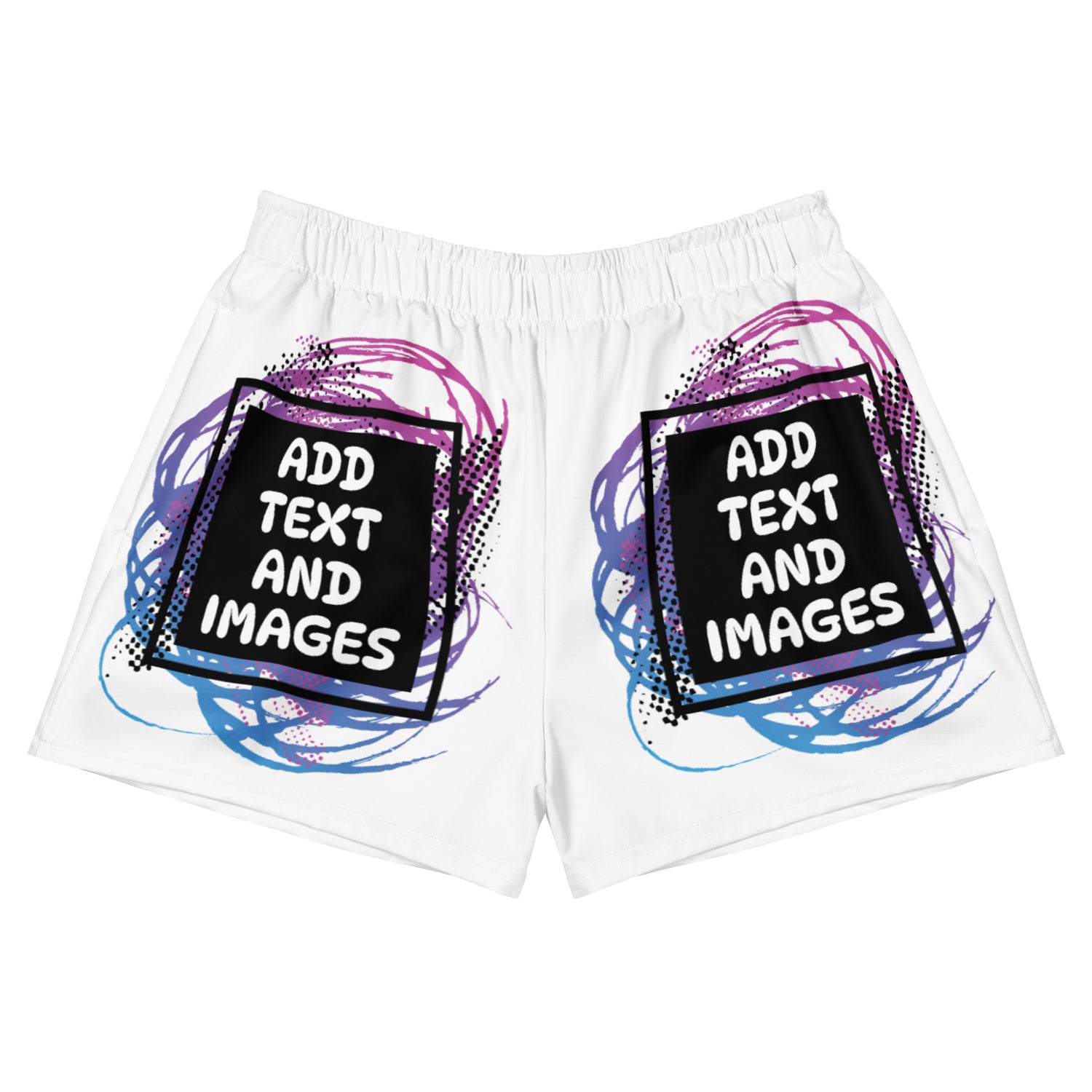 Women's Lightweight Athletic Shorts (All-Over Print) (White Stitch) - Design Your Own