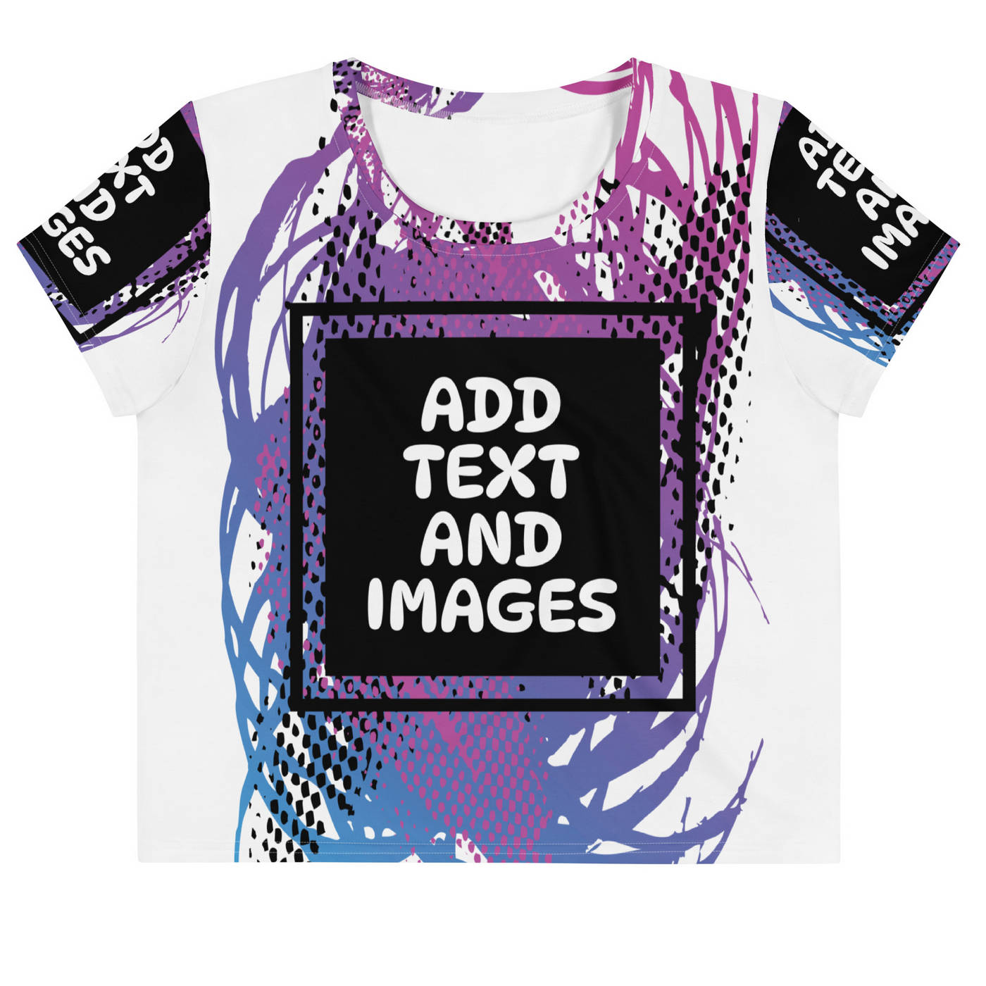 Women's Lightweight Crop T-Shirt (All-Over Print) (White Stitch) - Design Your Own