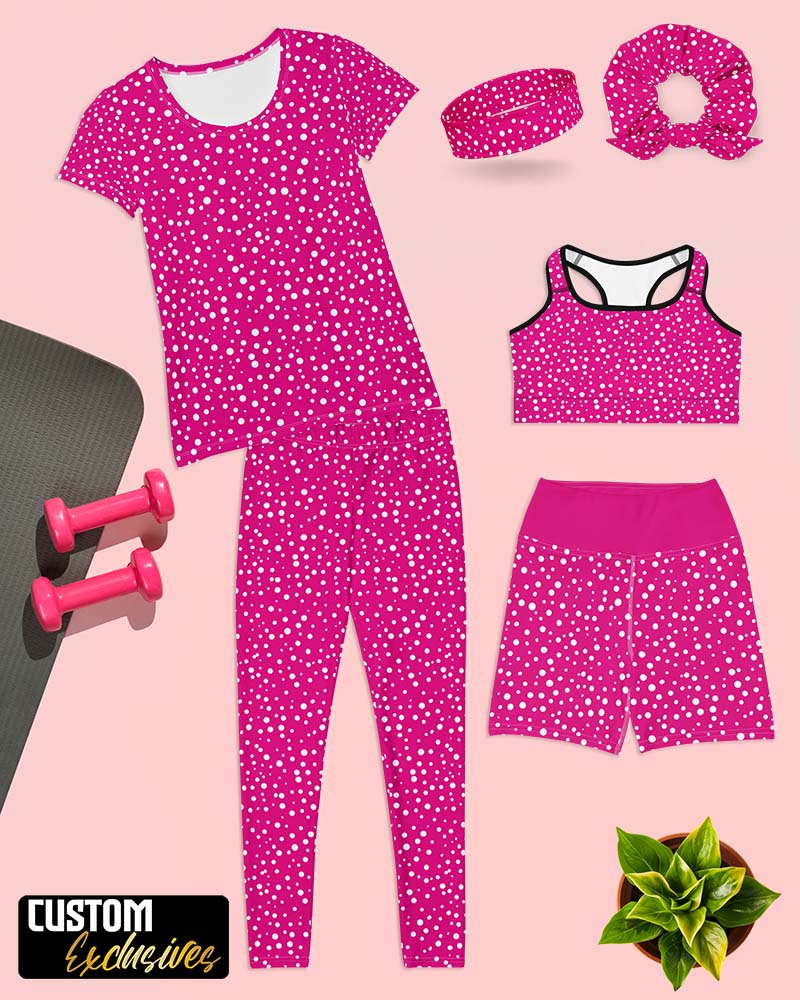 Mix & Match Sets - Women's Exclusive Mini White Polka Dot on Pink