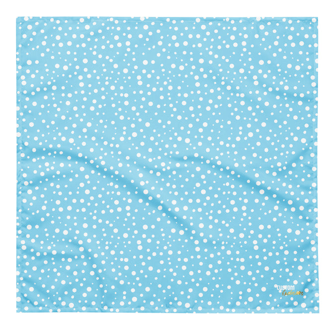 Exclusive Bandana - Mini White Polka Dot on Blue