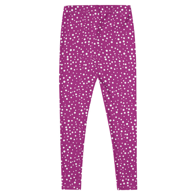 Women's Exclusive Leggings - Mini White Polka Dot on Purple