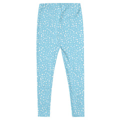 Women's Exclusive Leggings - Mini White Polka Dot on Blue
