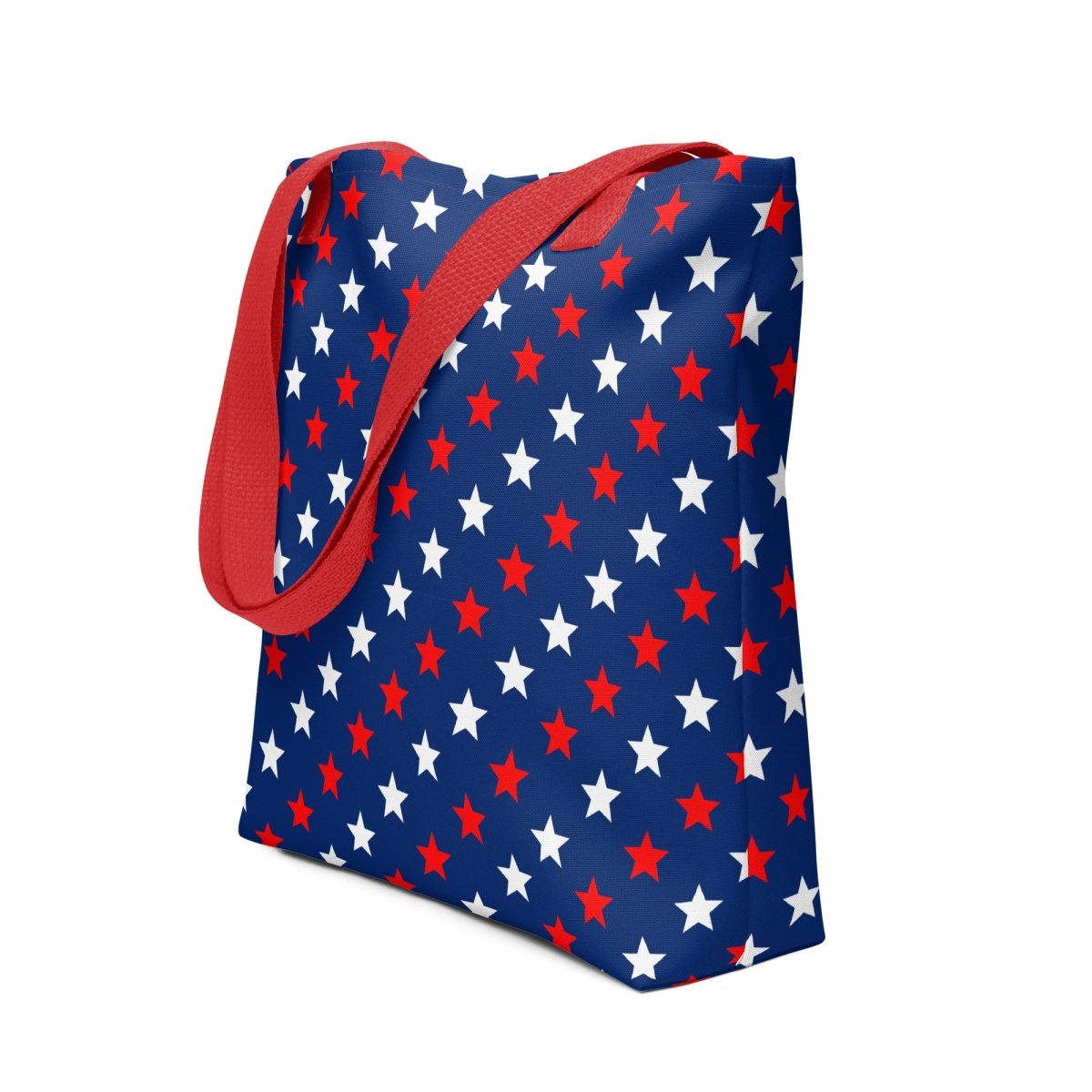 Exclusive Tote Bag (all - over print) - Red White Blue Stars 1 - Red - 