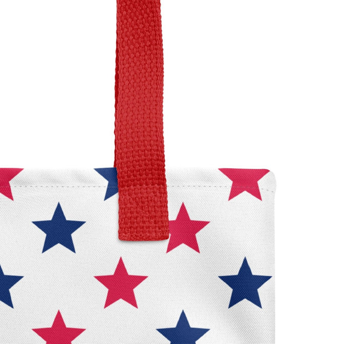 Exclusive Tote Bag (all - over print) - Red Blue Stars 1 - Red - 