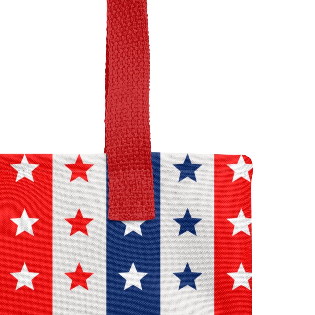 Exclusive Tote Bag (all - over print) - Red White Blue Stars 2 - Red - 