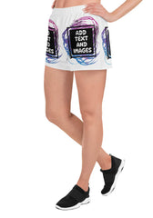 Women's Lightweight Athletic Shorts (All-Over Print) (White Stitch) - Design Your Own