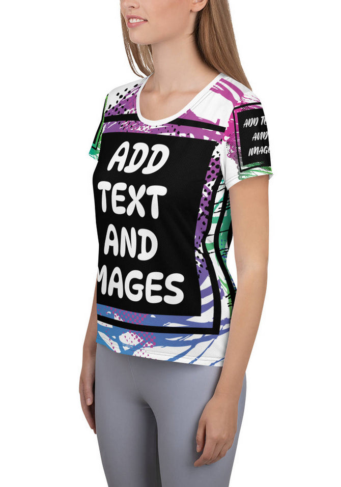 Women's Performance T-Shirt (all-over print) (Black Stitch) - Design Your Own