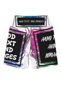 Women's Yoga Shorts (All-over Print) (Black Stitch) - Design Your Own