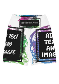 Women's Yoga Shorts (All-over Print) (White Stitch) - Design Your Own