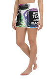 Women's Yoga Shorts (All-over Print) (White Stitch) - Design Your Own