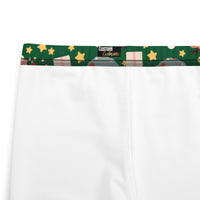 Youth Girl's Exclusive Leggings - Christmas Pattern - Gingerbread on Green