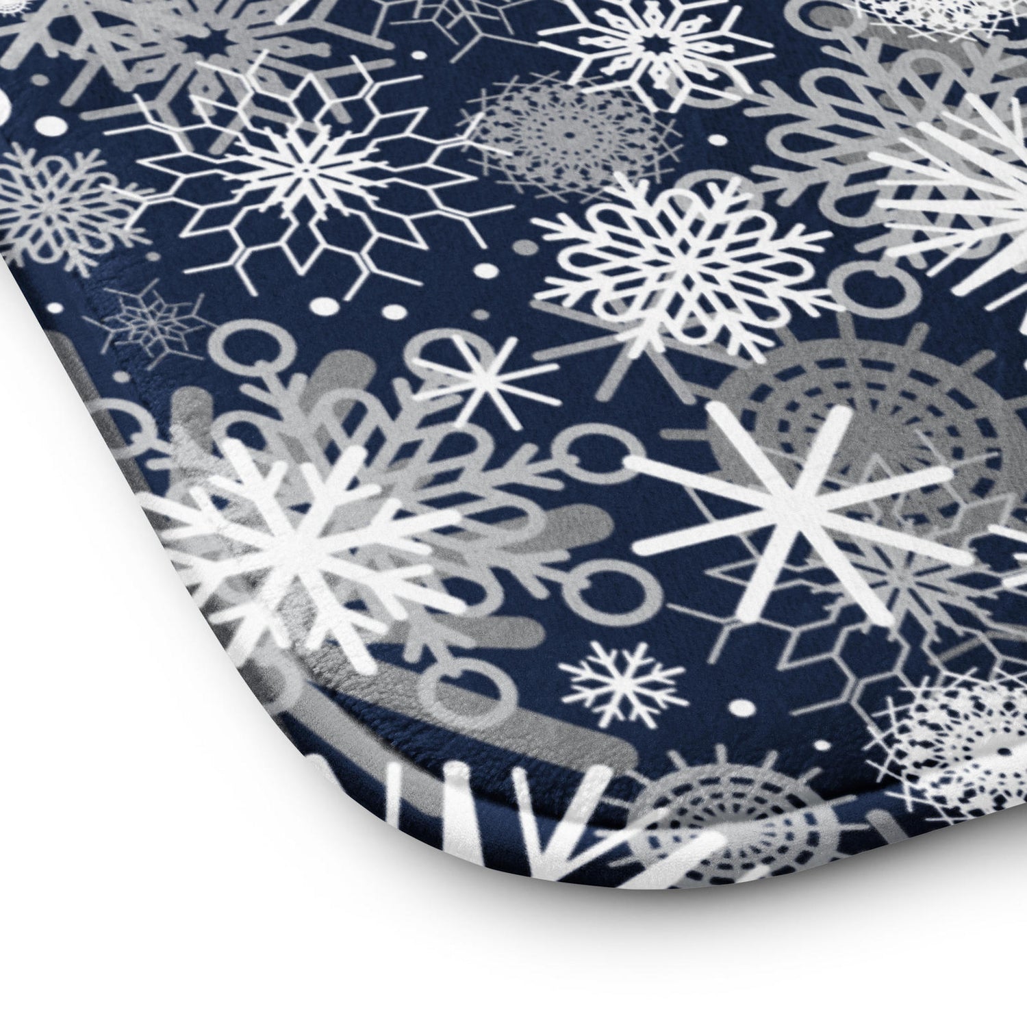 Microfiber Memory Foam Bath Mat - Snowflake Blizzard