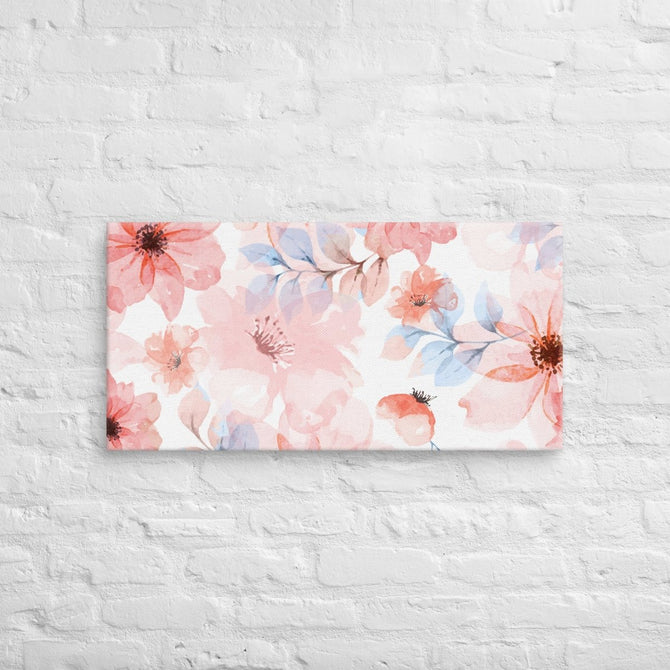 Exclusive Art Canvas - Nature - Watercolor Flowers 1 (Horizontal/Square) - 16″×32″ - 