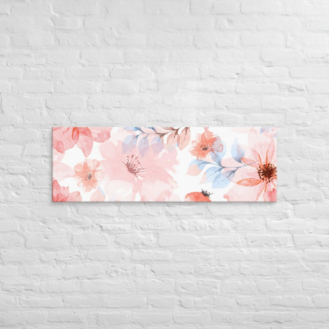 Exclusive Art Canvas - Nature - Watercolor Flowers 1 (Horizontal/Square) - 16″×48″ - 