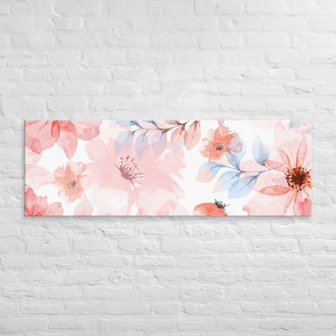 Exclusive Art Canvas - Nature - Watercolor Flowers 1 (Horizontal/Square) - 20″×60″ - 