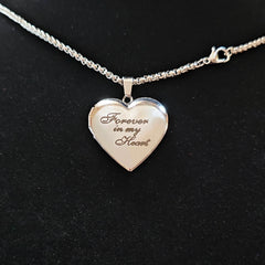 Engraved Heart Locket - Forever In My Heart (Design Your Own)