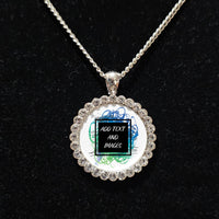 Necklace Rhinestone Pendant - Round - Design Your Own