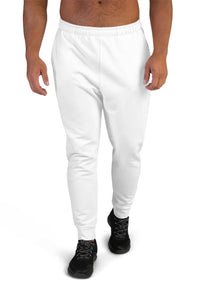 Men's Exclusive Joggers (all - over print) (Black Stitch) - White - XS