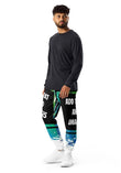 Men's Exclusive Joggers (all - over print) (Black Stitch) - White - XS