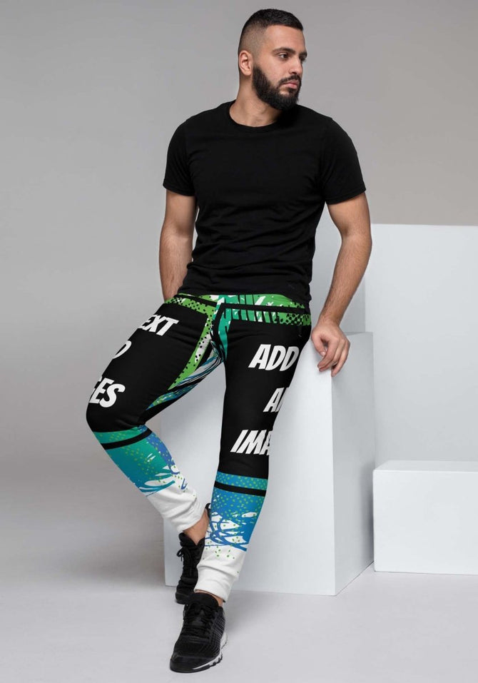 Men's Exclusive Joggers (all - over print) (White Stitch) - White - XS