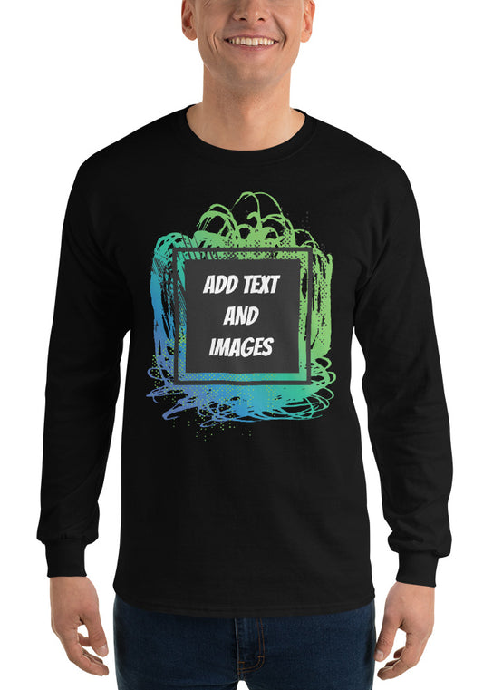 Men's Essential Long Sleeve Shirt | Gildan 2400 (Front/Back Print) - Design Your Own