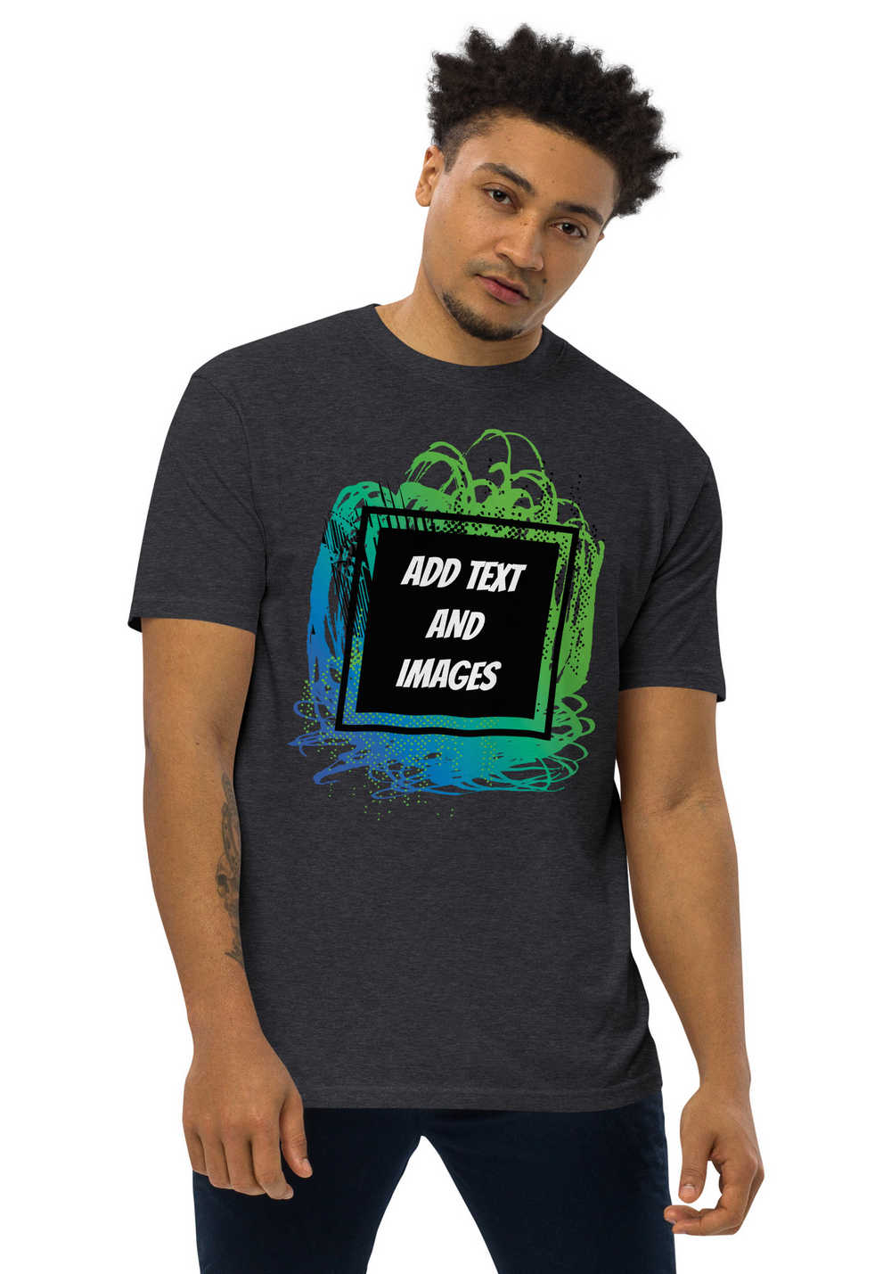Men's Choice Heavyweight Tee | Cotton Heritage MC1086 (Front/Back Print) - Charcoal Heather