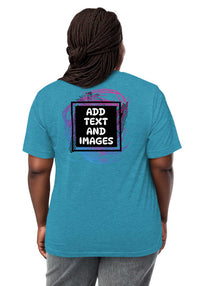 Unisex Adult Vintage Tri-Blend T-Shirt | Bella + Canvas 3413 (Front/Back Print) - Design Your Own