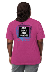 Unisex Adult Vintage Tri-Blend T-Shirt | Bella + Canvas 3413 (Front/Back Print) - Design Your Own