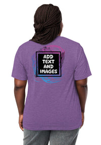 Unisex Adult Vintage Tri-Blend T-Shirt | Bella + Canvas 3413 (Front/Back Print) - Design Your Own