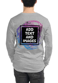 Unisex Adult Long Sleeve Everyday Tee | Bella + Canvas 3501 (Front/Back Print) - Design Your Own