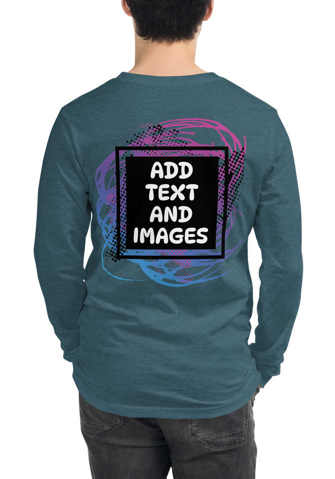 Unisex Adult Long Sleeve Everyday Tee | Bella + Canvas 3501 (Front/Back Print) - Design Your Own