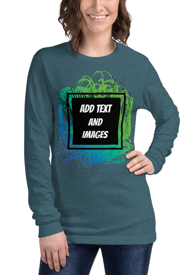 Unisex Adult Long Sleeve Everyday Tee | Bella + Canvas 3501 (Front/Back Print) - Design Your Own