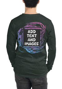 Unisex Adult Long Sleeve Everyday Tee | Bella + Canvas 3501 (Front/Back Print) - Design Your Own