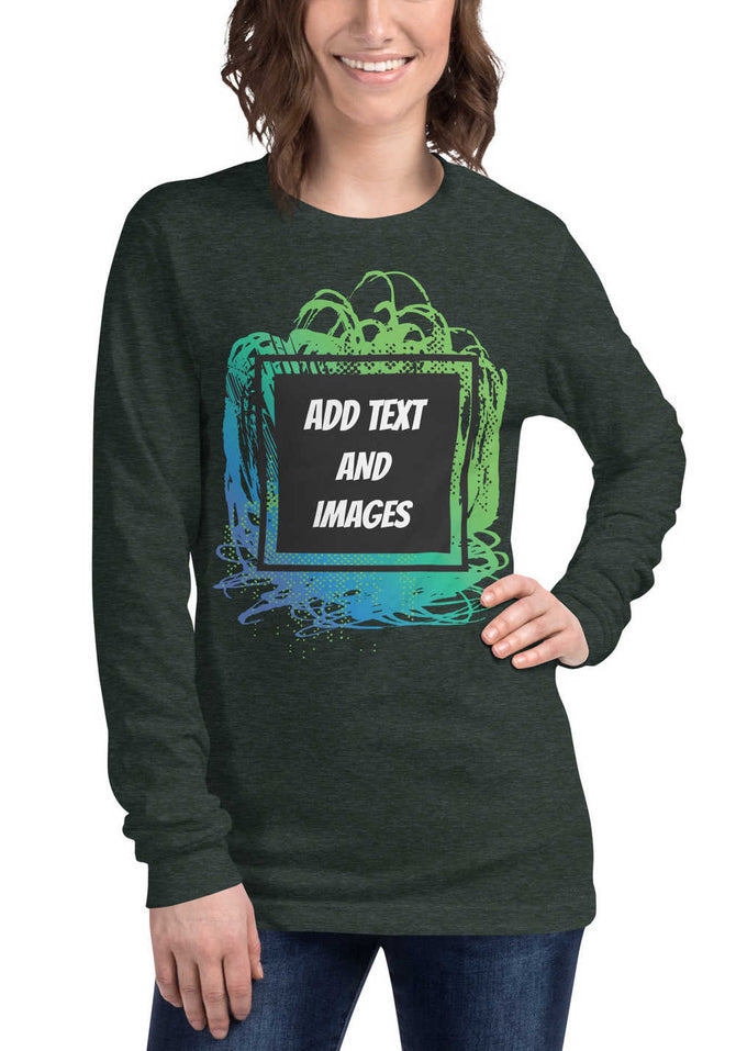 Unisex Adult Long Sleeve Everyday Tee | Bella + Canvas 3501 (Front/Back Print) - Design Your Own