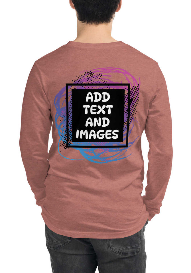 Unisex Adult Long Sleeve Everyday Tee | Bella + Canvas 3501 (Front/Back Print) - Design Your Own