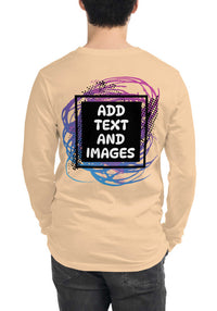 Unisex Adult Long Sleeve Everyday Tee | Bella + Canvas 3501 (Front/Back Print) - Design Your Own