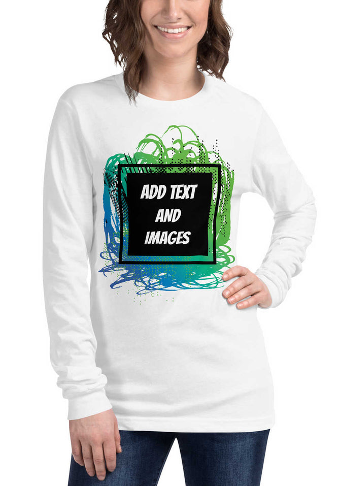 Unisex Adult Long Sleeve Everyday Tee | Bella + Canvas 3501 (Front/Back Print) - Design Your Own