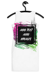 Women's Bodycon Dress (all-over print) (White Stitch) - Design Your Own