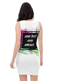 Women's Bodycon Dress (all-over print) (White Stitch) - Design Your Own