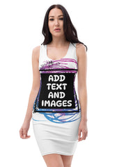 Women's Bodycon Dress (all-over print) (White Stitch) - Design Your Own