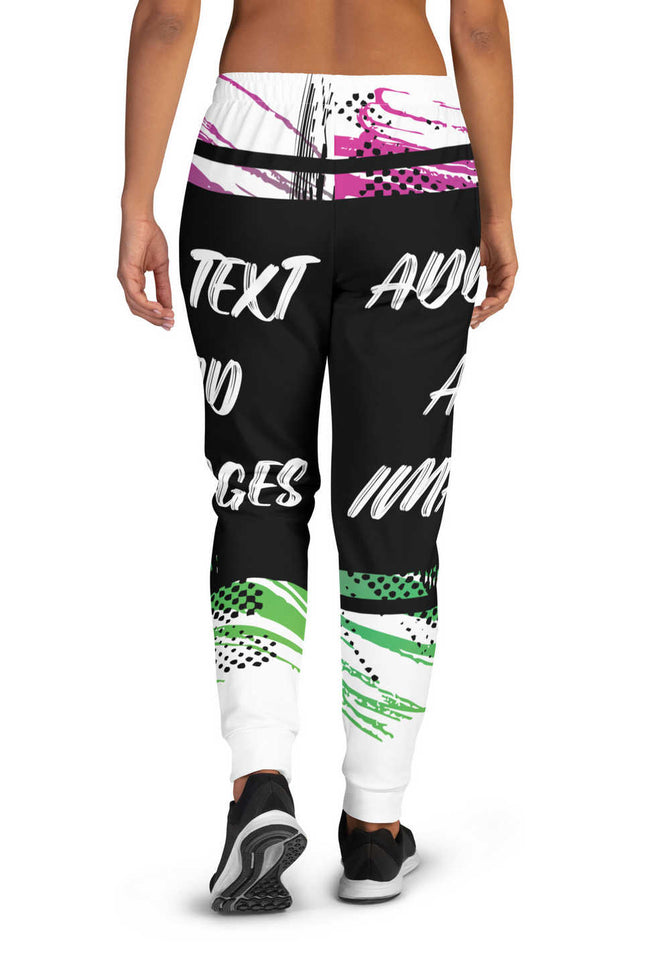 Women's Joggers (all-over print) (Black Stitch) - Design Your Own