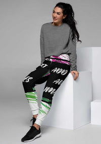 Women's Joggers (all-over print) (Black Stitch) - Design Your Own