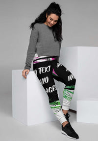 Women's Joggers (all-over print) (Black Stitch) - Design Your Own