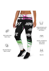 Women's Joggers (all-over print) (Black Stitch) - Design Your Own