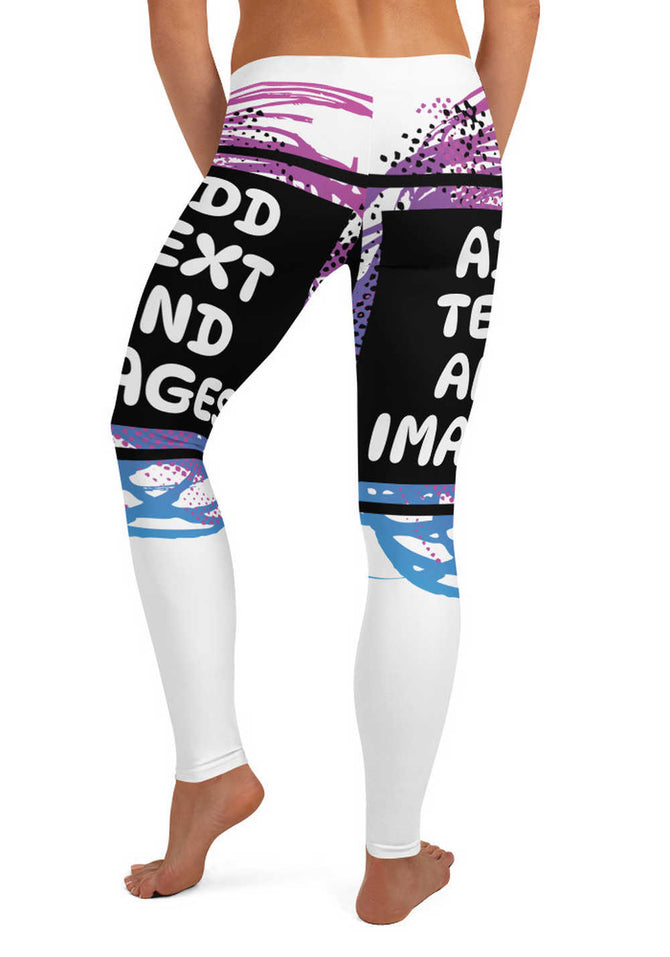 Women's Leggings (all-over print) (White Stitch) - Design Your Own