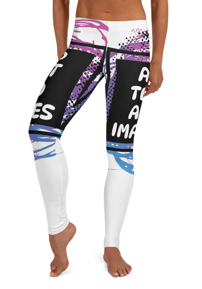 Women's Leggings (all-over print) (White Stitch) - Design Your Own