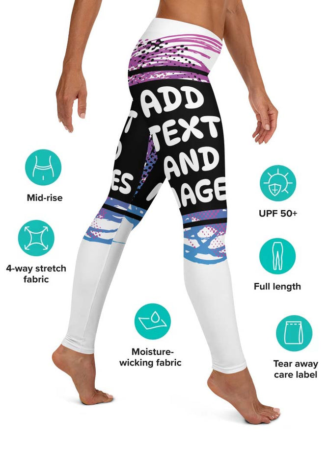 Women's Leggings (all-over print) (White Stitch) - Design Your Own