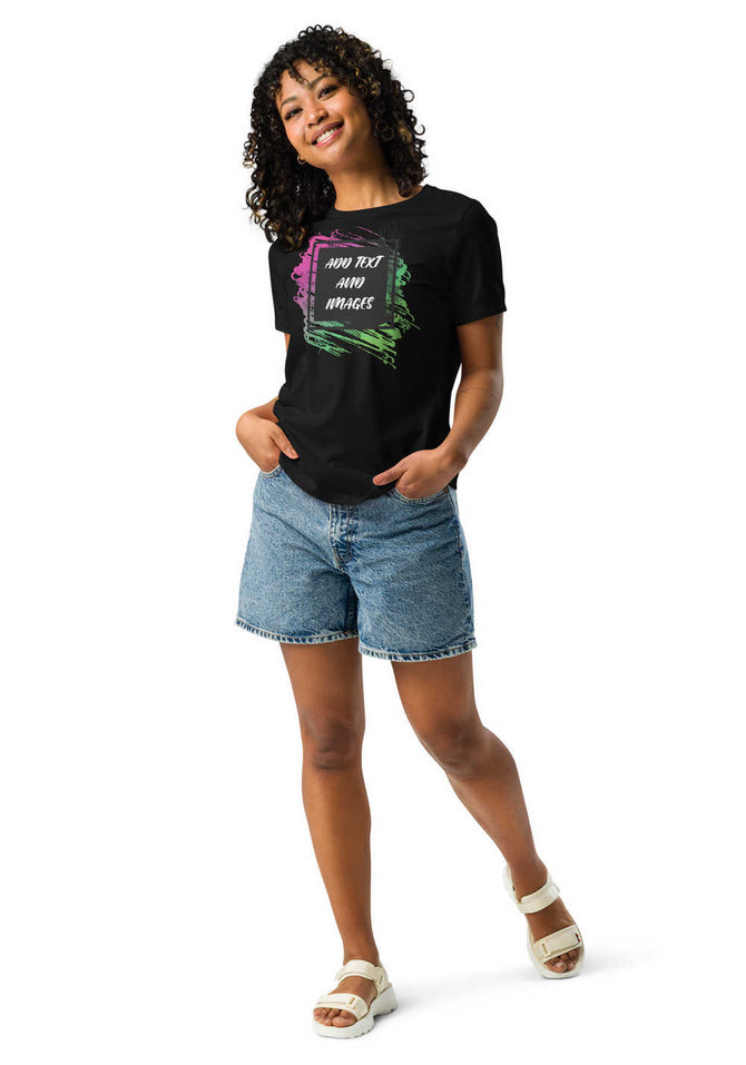 Women's Relaxed Everyday T-Shirt | Bella + Canvas 6400 (Front/Back Print) - Design Your Own